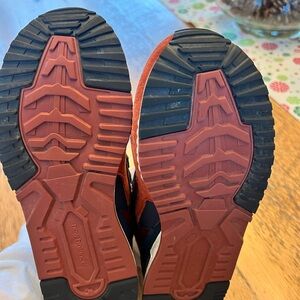 Vintage looking New Balance Red and Blue Sneakers with Rugged Treaded Soles